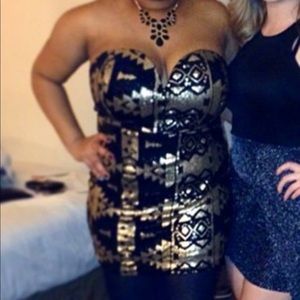 Sequin black and gold dress